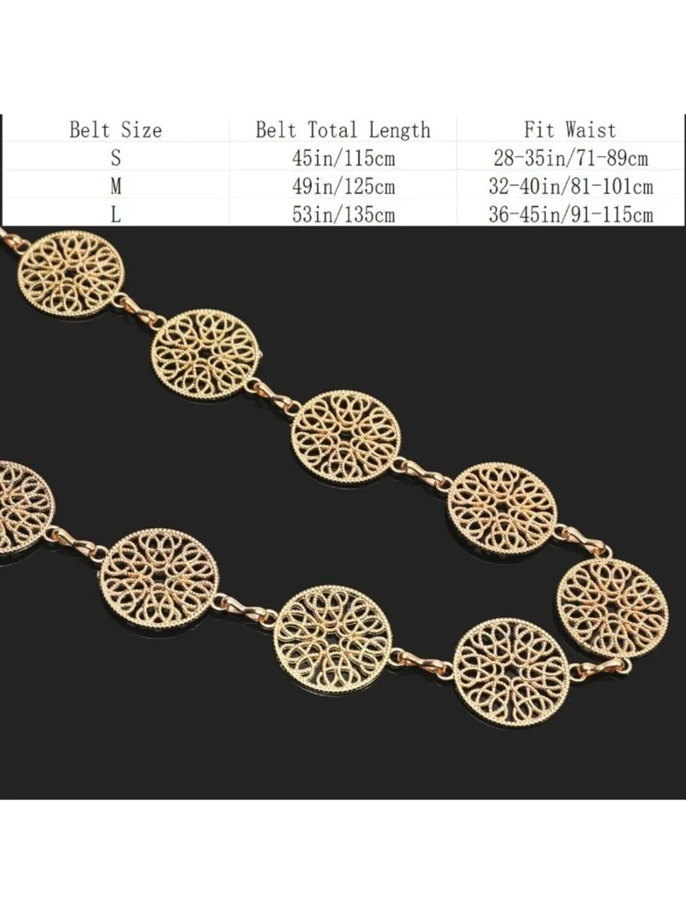 Stylish Western Cowgirl Belt for Women | Adjustable Metal Concho Chain for